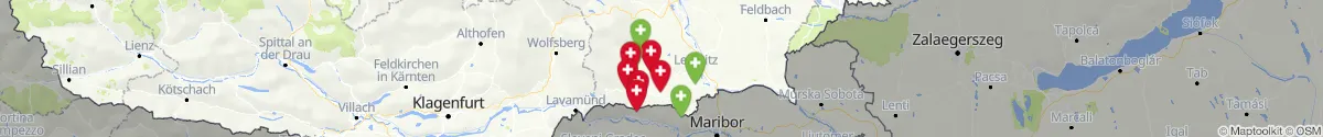 Kartenansicht für Apotheken-Notdienste in der Nähe von Pölfing-Brunn (Deutschlandsberg, Steiermark)